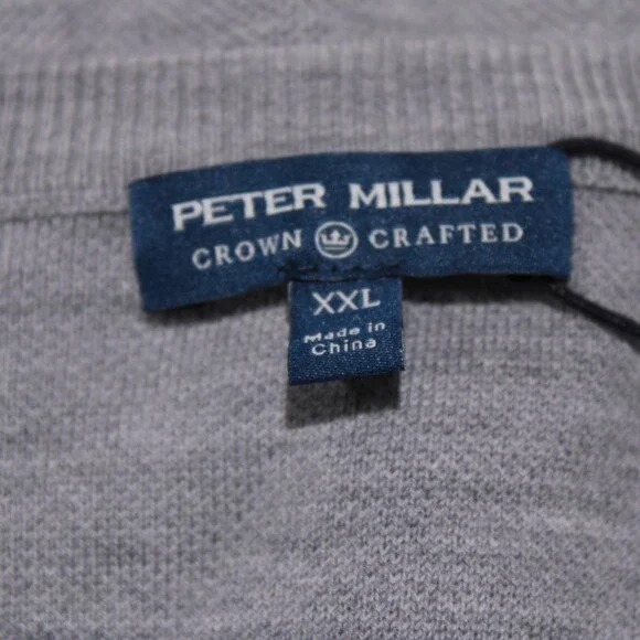 Peter Millar NWT Pullover Crew Neck Sweater Size XXL in Gray Wool Blend